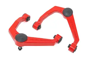 82009RED | Rough Country Forged Upper Control Arms Aluminum, OE Upgrade For Nissan Frontier 4WD | Red