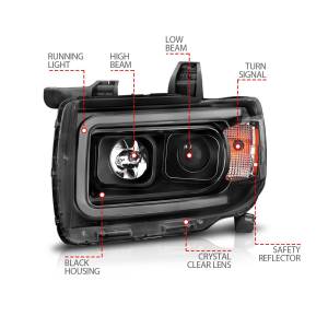 Anzo USA - 111381 | Anzo USA Projector Headlights Plank Style Black (2015-2019 Canyon) - Image 3