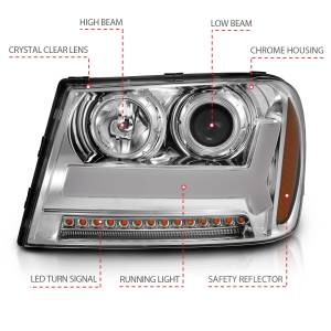 Anzo USA - 111391 | Anzo USA Projector Headlights Lighgt Bar Style Chrome (2006-2009 Trailblazer) - Image 3