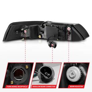 Anzo USA - 121042 | Anzo USA Projector Headlights Black (1999-2004 Mustang) - Image 3