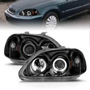 Anzo USA - 121068 | Anzo USA Projector Headlights w/ Halo Black (1996-1998 Civic) - Image 6
