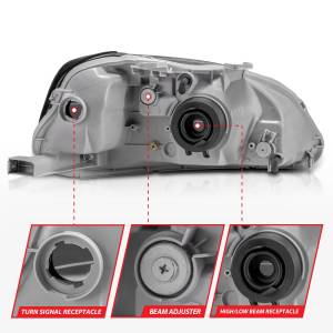 Anzo USA - 121070 | Anzo USA Crystal Headlights Black (1999-2000 Civic) - Image 3