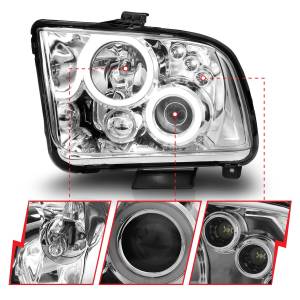 Anzo USA - 121162 | Anzo USA Projector Headlights w/ Halo Chrome (2005-2009 Mustang) - Image 2