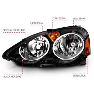Anzo USA - 121209 | Anzo USA Crystal Headlights Black (2002-2004 RSX) - Image 4