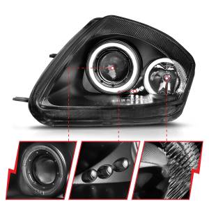 121332 | Anzo USA Projector Headlights w/ Halo Black (2000-2005 Eclipse)