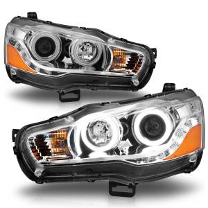121427 | Anzo USA Projector Headlights w/ Halo Chrome (2008-2015 Lancer)