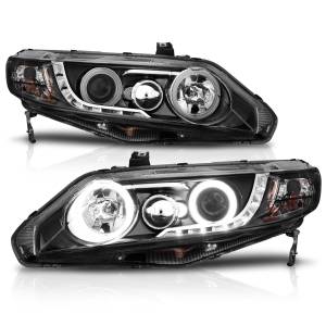 Anzo USA - 121454 | Anzo USA Projector Headlights w/ Halo Black (2006-2011 Civic 4 Door) - Image 2