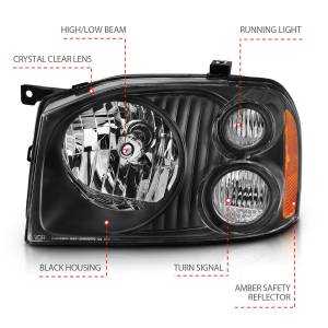 Anzo USA - 111433 | Anzo USA Crystal Headlight Black Amber Reflector (2001-2004 Frontier) - Image 4