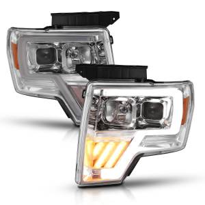 111446 | Anzo USA Projector Headlight Chrome Amber (2009-2014 F150 Pickup)
