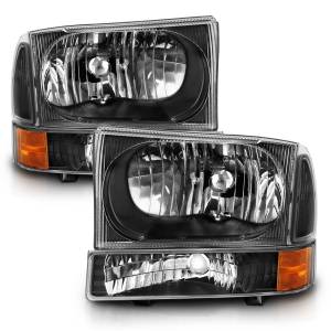 Anzo USA - 111457 | Anzo USA Crystal Headlight w/ Corner Light Black (2000-2004 Excursion | 1999-2004 F250, F350 Super Duty) - Image 1