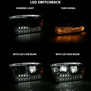 Anzo USA - 111465 | Anzo USA Led Projector Plank Style Switchback Headight Chrome (2009-2018 Ram 1500 | 2010-2018 Ram 2500, 3500) - Image 6