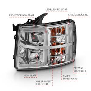 Anzo USA - 111481 | Anzo USA Projector Plank Style Chrome(2007-2013 Silverado 1500 | 2007-2014 Silverado 2500 HD, 3500 HD) - Image 4
