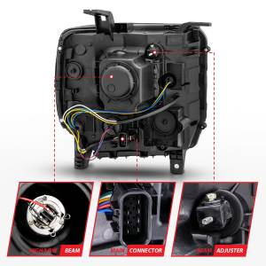 Anzo USA - 111513 | Anzo USA Projector Headlights w/ Light Bar Black (2014-2015 Sierra 1500 | 2015-2019 Sierra 2500 HD, 3500 HD) - Image 3