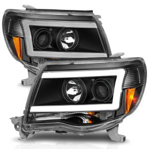 111517 | Anzo USA Projector Headlights w/ Light Bar Black (2005-2011 Tacoma)