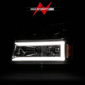 Anzo USA - 111559 | Anzo USA Crystal Headlights w/ Light Bar Chrome Housing 4pcs (2004-2012 Colorado, Canyon) - Image 5