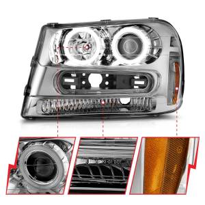 Anzo USA - 111573 | Anzo USA Projector Headlights w/ Halo Chrome Housing (2002-2009 Trailblazer) - Image 2