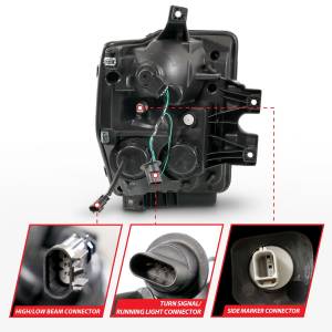 Anzo USA - 111586 | Anzo USA Projector Headlights w/ Light Bar Switchback Black Housing (2008-2010 F250, F350 Super Duty) - Image 3