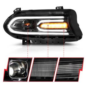 121559 | Anzo USA Projector Headlights Plank Style (2015-2022 Charger)