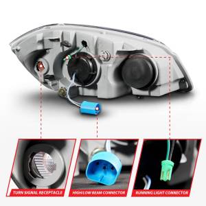 Anzo USA - 121573 | Anzo USA Square Projector Led Bar Black Headlights (2005-2010 Cobalt) - Image 3