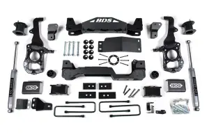 BDS1902H | BDS Suspension 4 Inch Lift Kit For Ford F-150 4WD | Rear 2 Inch Block Kit, Rear NX2 Nitro Series Shocks