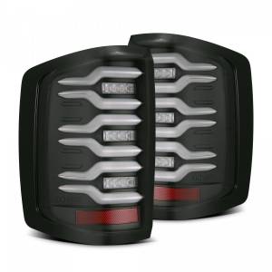 620030 | AlphaRex LUXX-Series LED Tail Lights For Chevrolet Silverado 1500 / Silverado 2500 HD & 3500 HD / GMC Sierra 3500 HD Dually | Black