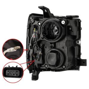 AlphaREX - 880226 | AlphaRex PRO-Series Halogen Projector Headlights For Chevrolet Silverado 2500 HD / 3500 HD (2015-2019) | Jet Black - Image 9