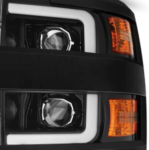 AlphaREX - 880226 | AlphaRex PRO-Series Halogen Projector Headlights For Chevrolet Silverado 2500 HD / 3500 HD (2015-2019) | Jet Black - Image 6