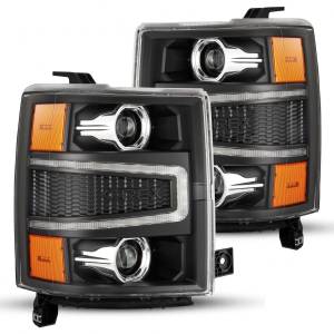 880242 | AlphaRex LUXX-Series LED Projector Headlights Chevrolet Silverado (2014-2015) | Black