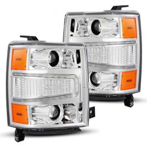 880246 | AlphaRex PRO-Series Halogen Projector Headlights Chevrolet Silverado (2014-2015) | Chrome