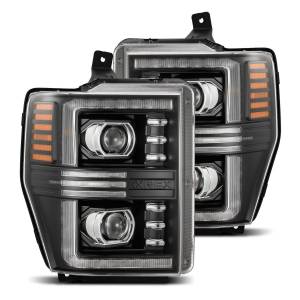 880308 | AlphaRex PRO-Series Halogen Projector Headlights For Ford F-250, F-350, F-450, F-550 Super Duty / Excursion (2008-2010) | Black