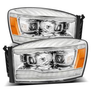 880531 | AlphaRex PRO-Series Halogen Projector Headlights Dodge Ram 1500 / 2500 / 3500 (2006-2008) | Chrome