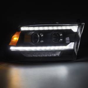 AlphaREX - 880561 | AlphaRex (MK II 5th Gen 2500 Style) PRO-Series Halogen Projector Headlights For Ram Truck 1500 / 2500 / 3500 (2009-2018) | Black - Image 2