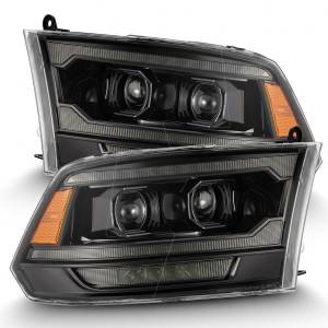 AlphaREX - 880563 | AlphaRex (MK II 5th Gen 2500 Style) PRO-Series Halogen Projector Headlights For Ram Truck 1500 / 2500 / 3500 (2009-2018) | Alpha-Black - Image 1