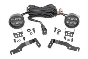 72106 | Rough Country LED Light Kit 3.5 Inch Round w/ Amber DRL Toyota Tacoma 2WD/4WD (2024-2025)