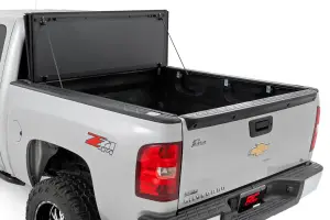 Rough Country - 49113551 | Rough Country Hard Tri-Fold Flip Up Bed Cover (2007-2013 Silverado, Sierra 1500 2WD/4WD | 5'9" Bed) - Image 2