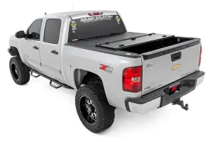 Rough Country - 49113551 | Rough Country Hard Tri-Fold Flip Up Bed Cover (2007-2013 Silverado, Sierra 1500 2WD/4WD | 5'9" Bed) - Image 4