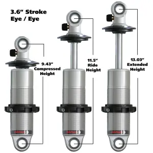 RT24139901 | RideTech HQ Coil-Over shock with 3.6" stroke and 1.7" eye mount | universal