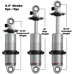 RT24169901 | RideTech HQ Coil-Over shock with 6.3" stroke and 1.7" eye mount | universal