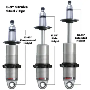RT24179905 | RideTech HQ Coil-Over shock with 6.9" stroke and 2" stud mount | universal