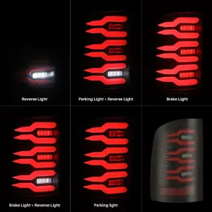 AlphaREX - 630080 | AlphaRex Luxx-Series LED Tail Lights For GMC Sierra 1500 (2007-2013) / 2500 HD/3500 HD None Classic/Dually (2007-2014) | Black Red - Image 2