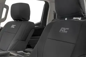Rough Country - 91049 | Rough Country Seat Covers For Toyota Tundra 2WD/4WD | Front & Rear, With Factory Rear Cupholder - Image 2