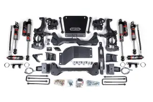 BDS1825FPE | BDS Suspension 6.5 Inch Lift Kit With Fox 2.5 Performance Elite Shocks For Chevrolet Silverado / GMC Sierra 2500 HD / 3500 HD 4WD | Rear Lift 6 Inch Block Kit With Overload
