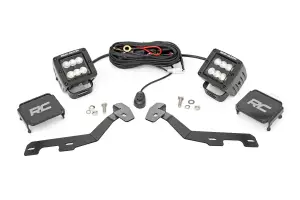 82291 | Rough Country LED Ditch Light Kit For Ram 1500 | Black Series With Flood Beam