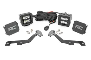 82290 | Rough Country LED Ditch Light Kit For Ram 1500 | Black Series With Spot Beam