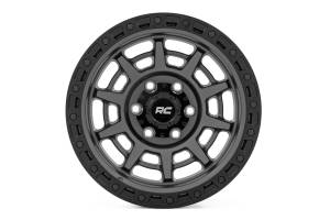 Rough Country - 85171211A | Rough Country 85 Series Wheel | Simulated Beadlock | Gunmetal Gray/Black | 17x9 | 8x170 | -12mm - Image 1