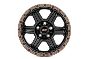 79170917 | Rough Country 79 Series Wheel | One-Piece | Semi Gloss Black w/Bronze Ring | 17x8.5 | 6x135 | 0mm