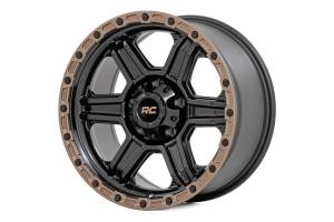 Rough Country - 79170912 | Rough Country 79 Series Wheel | One-Piece | Semi Gloss Black w/Bronze Ring | 17x8.5 | 6x5.5 | 0mm - Image 2
