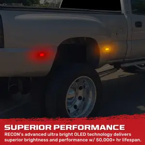 Recon Truck Accessories - 264133WHCL |ÊRecon Dually Fender Lenses (4-Piece Set) w/ 4 White LED Lights in Clear (1999-2014 Silverado, Sierra 3500) - Image 3