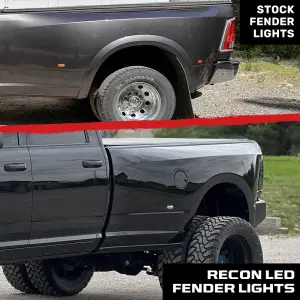 Recon Truck Accessories - 264137WHCL | Recon Dually Fender Lenses (4-Piece Set) w/ 4 White LED Lights in Clear (2010-2021 Ram 3500) - Image 7