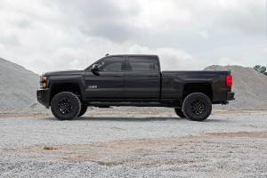 Rough Country - 97570RED | Rough Country 3.5 Inch Lift Kit For Chevrolet Silverado/GMC Sierra 2500HD/3500HD 2WD/4WD | Factory Rear Overload Springs, Red Finish Control Arm, V2 Monotube Shocks - Image 5